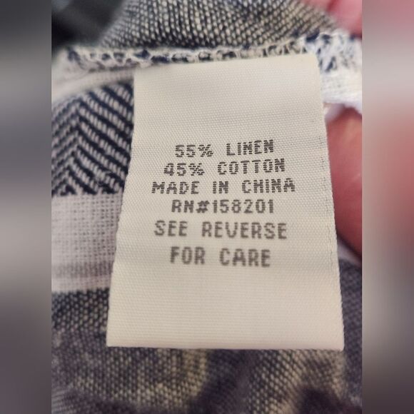 NWT April Kiss XL Striped White Gray Pockets LINEN Blend Wide Legs Women’s Pants - Picture 9 of 10